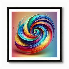 Abstract Colorful Swirl Art Print