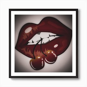 Cherry Lips Art Print