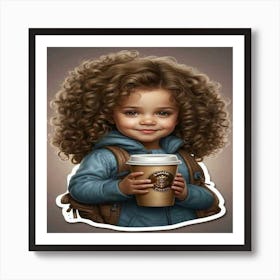 Little Girl With Curly Hair Art Print