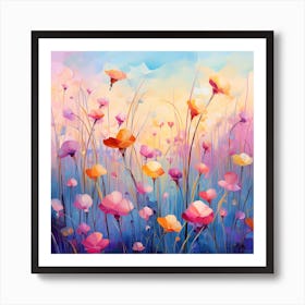 Poppies In The Meadow Art Print