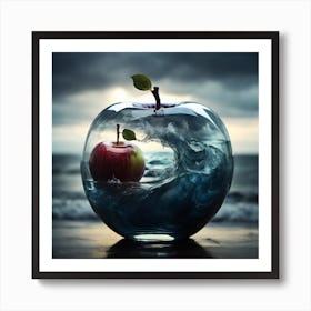 Apple In The Ocean Art Print