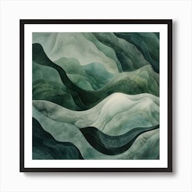 Japanese Watercolour Of Mount Hiuchi 4 Art Print