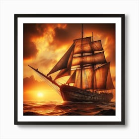 Sunset In The Sea Art Print