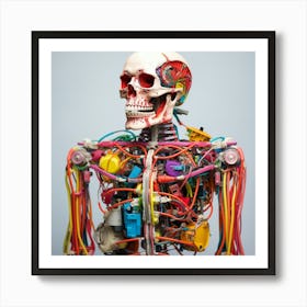 Skeleton With Wires 1 Art Print