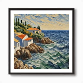 Houses By The Sea Art Print
