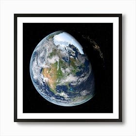 Earth Planet Atmosphere Space Cosmos Globe Astronomy Nature Cosmic Art Print