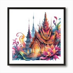 Thailand Temple Art Print