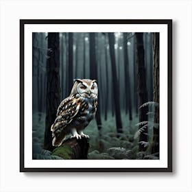 Owl In The Forest 22 Art Print