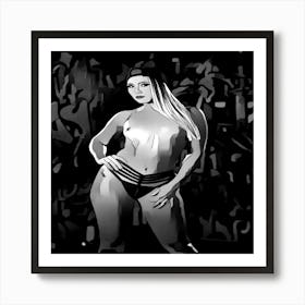 Sexy Woman In Black And White Art Print