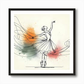 Ballerina Drawing 2 Art Print