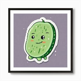 Kawaii Cucumber Art Print