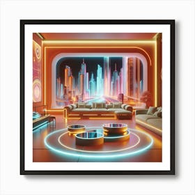 Futuristic Living Room Art Print