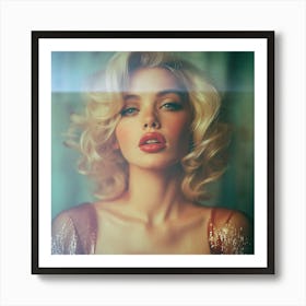 Blonde Woman,Portrait,Retro,70s Look Art Print