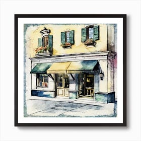 Watercolor Of A Shop Póster