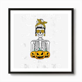 Thick Thighs Spooky Vibes Funny Skeleton Halloween Momster Art Print