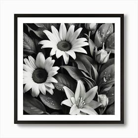 Black and White Abstract Art 128 Art Print