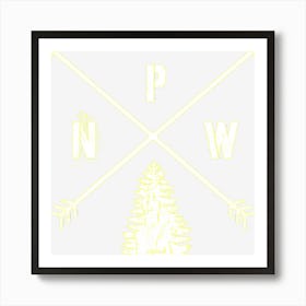 Pine Tree Pacific Northwest Arrows Pnw Outdoors Lover Gift Art Print