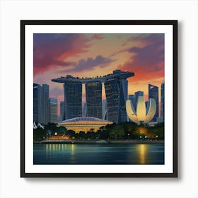 Singapore Cityscape Art Print