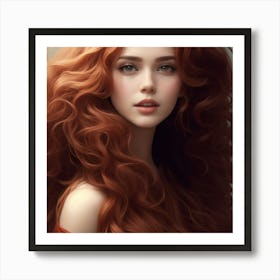 Beautiful Red Haired Girl Art Print