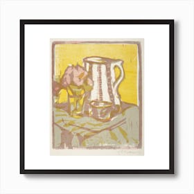 Still Life With Pitcher And Flowers Art Print