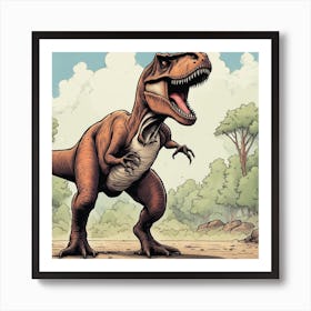 T-Rex Dinosaur Art Print