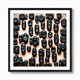 Many Camera Lenses Art Print