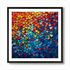 Colorful Hearts Background 2 Art Print