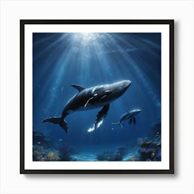 Humpback Whale paintings art print Art Print