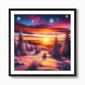 Winter Sunset Art Print