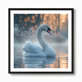 Swan in water 1 Art Print