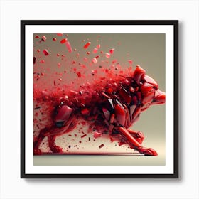 Dog from red glass Art Print