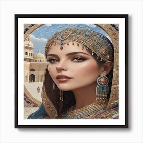 Beautiful Mosaic Lady, Beauty And Art 04 Art Print