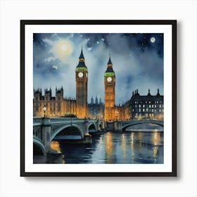 Big Ben At Night London 1 Art Print