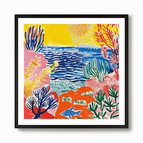 Seaside Painting Matisse Style 13 Art Print