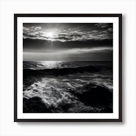 Black And White Seascape 23 Art Print