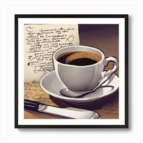 Coffee And Writing Art Print