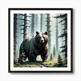 Grizzly Bear In The Forest 13 Art Print