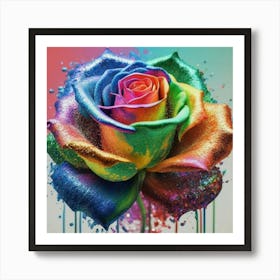 Abstract painting of a magical organic rose 9 Art Print