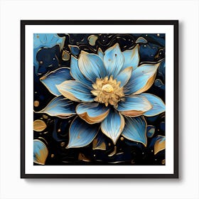 Blue Lotus Flower Art Print