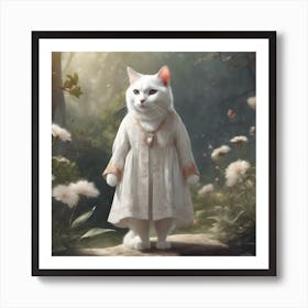 Cat In A Dress Art Print