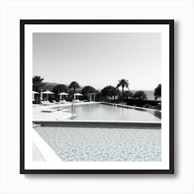 Black And White Swimming Pool Art Print