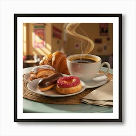 Coffee And Pastries 1 Art Print