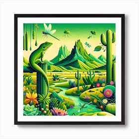 Peace Lizard Desert Calm Art Print