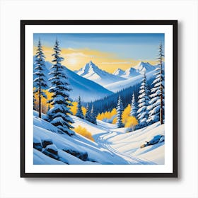 Snowy Mountains 1 Art Print