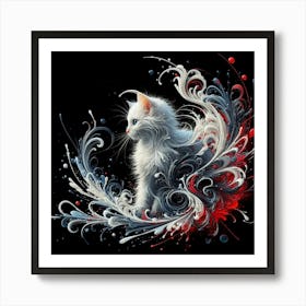 White Cat Art Print