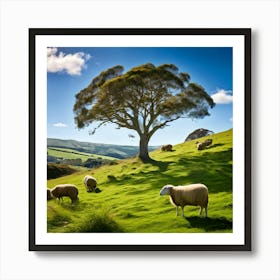 Grass Plant Day Scenic Tour Tourism Rural Green Farm Auckland Cute New Background Scener (6) Art Print