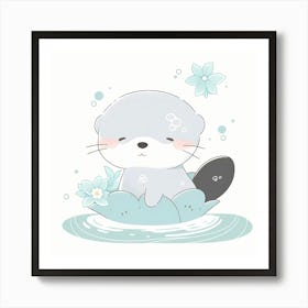 Kawaii Otter Art Print