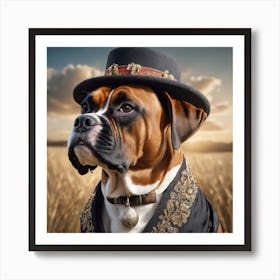 Silly Animals Series Boxer 3 Art Print