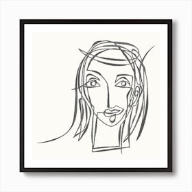 Linear Lady 4 Square Art Print