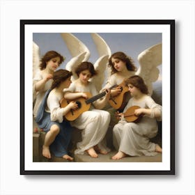Shonda art prints Four Angels Playing Music Art Print